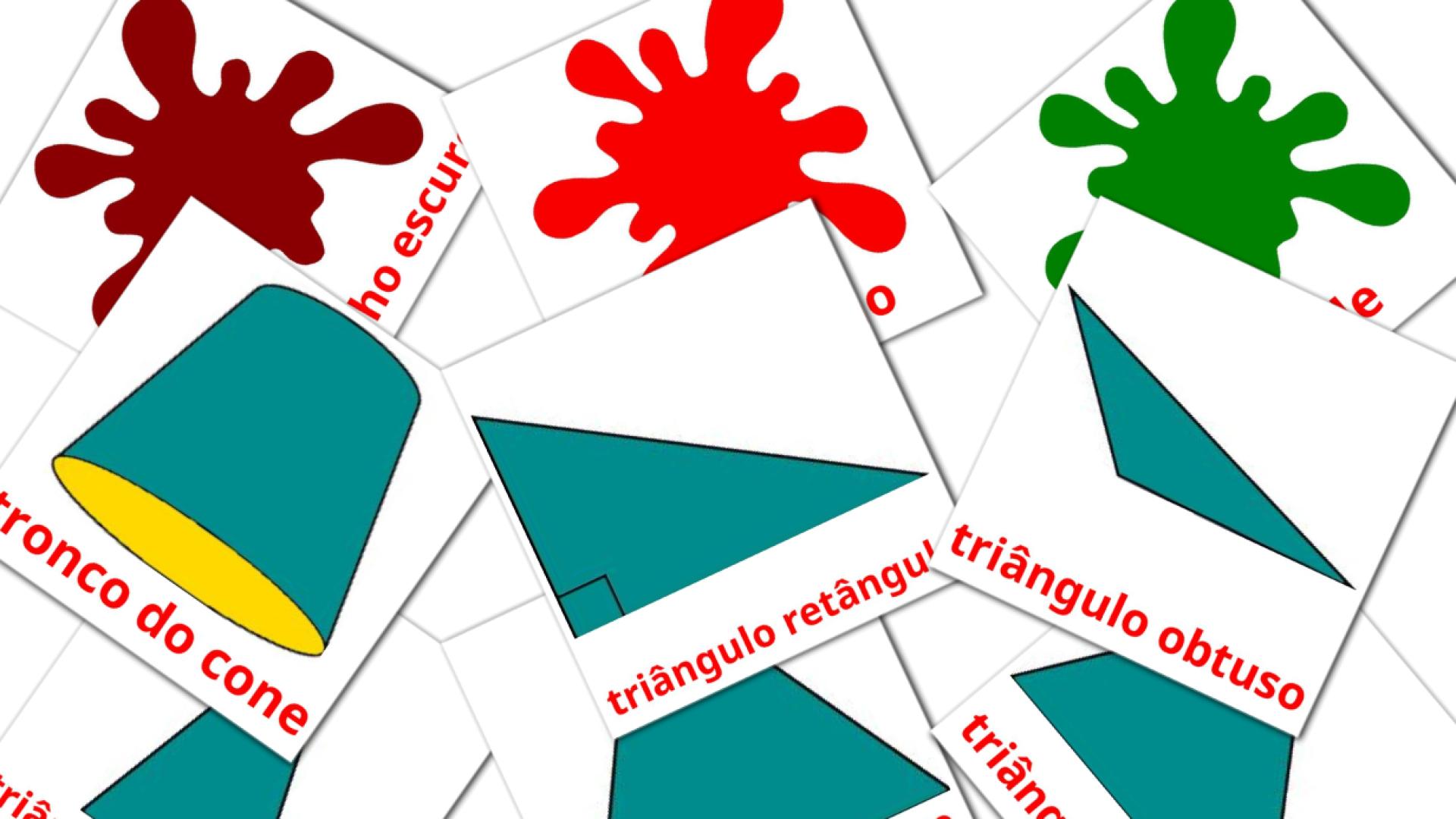 Fiches de vocabulaire portugaises sur Cores e formas