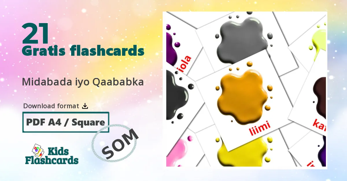 Farver og former billedkort for børn