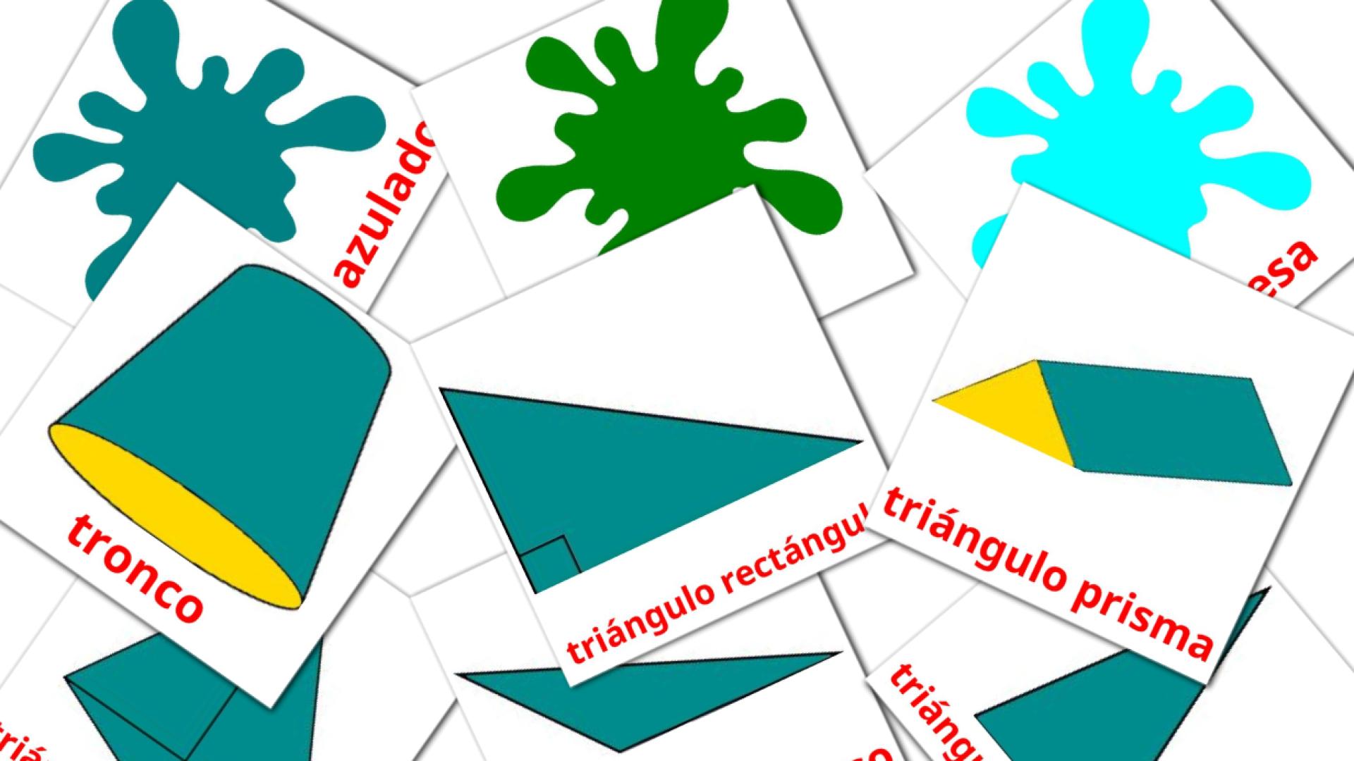 galés tarjetas de vocabulario en Colores y formas