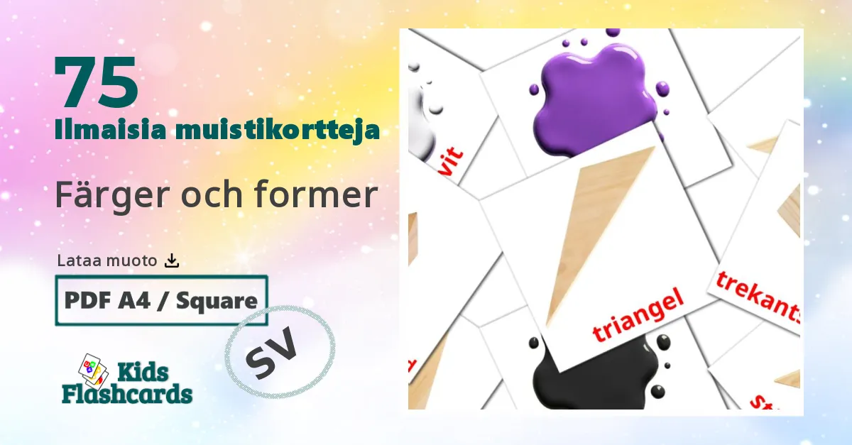 75 Färger och former lasten kuvakortit