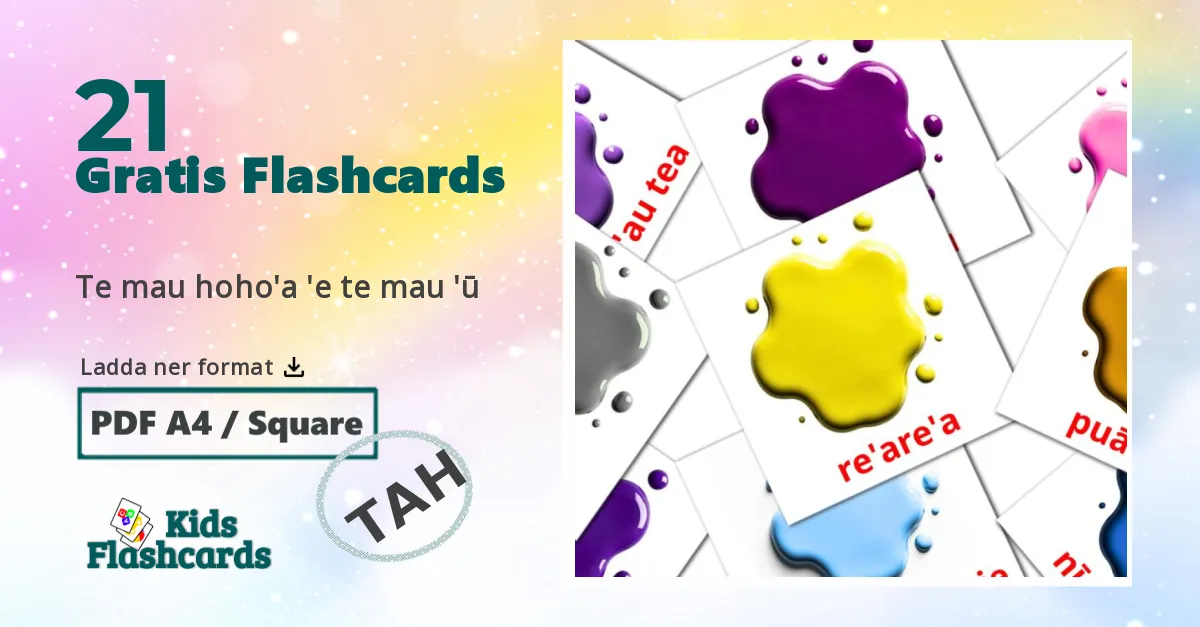 Te mau hoho'a 'e te mau 'ū tahitiska ordkort