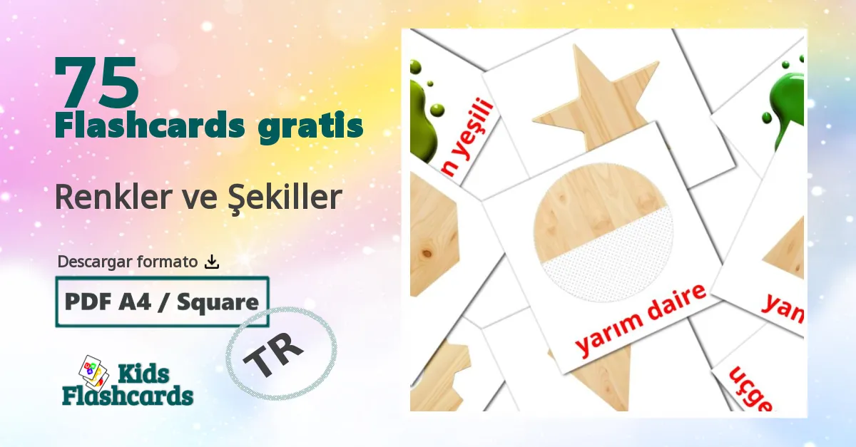 75 tarjetas didacticas de Renkler ve Şekiller