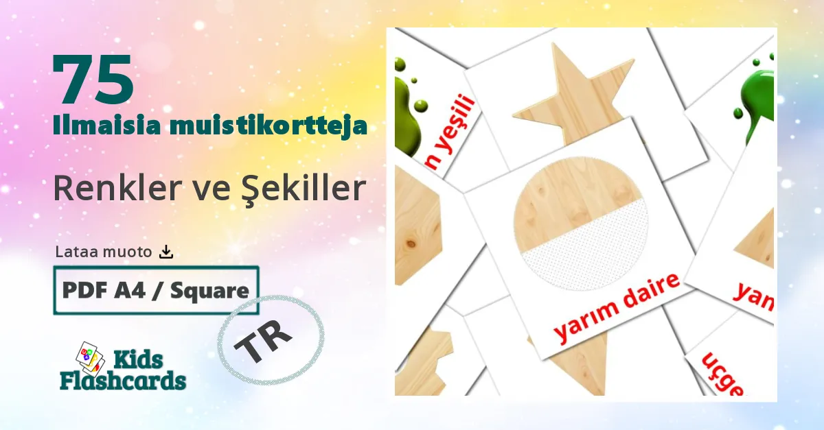 Renkler ve Şekiller – lasten kuvakortit turkkiksi sanastoon