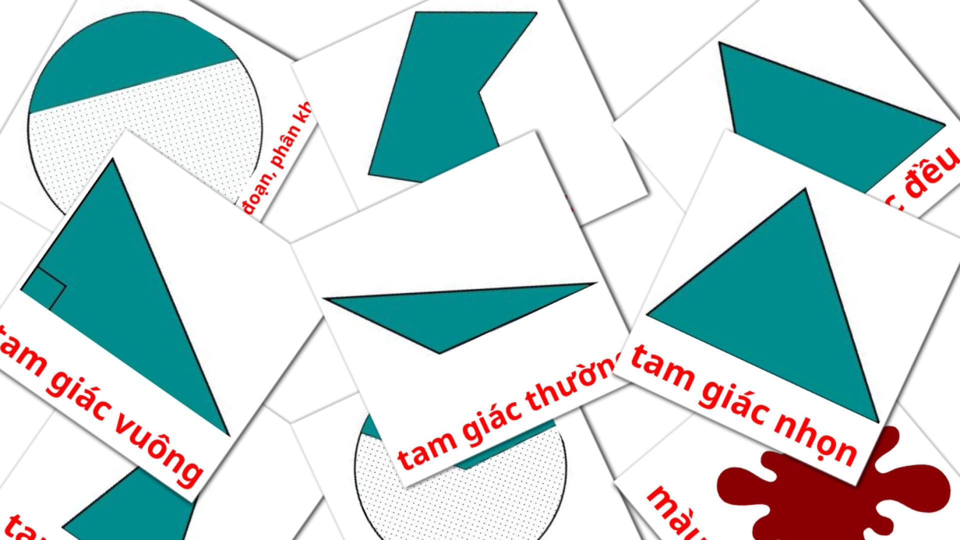 Fiches de vocabulaire vietnamienes sur Màu sắc và hình khối 
