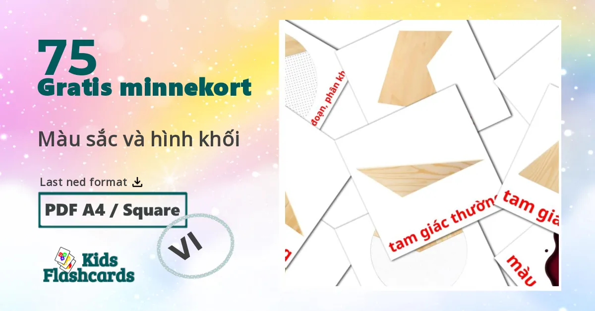 Màu sắc và hình khối  bildekort for barn på vietnamesisk