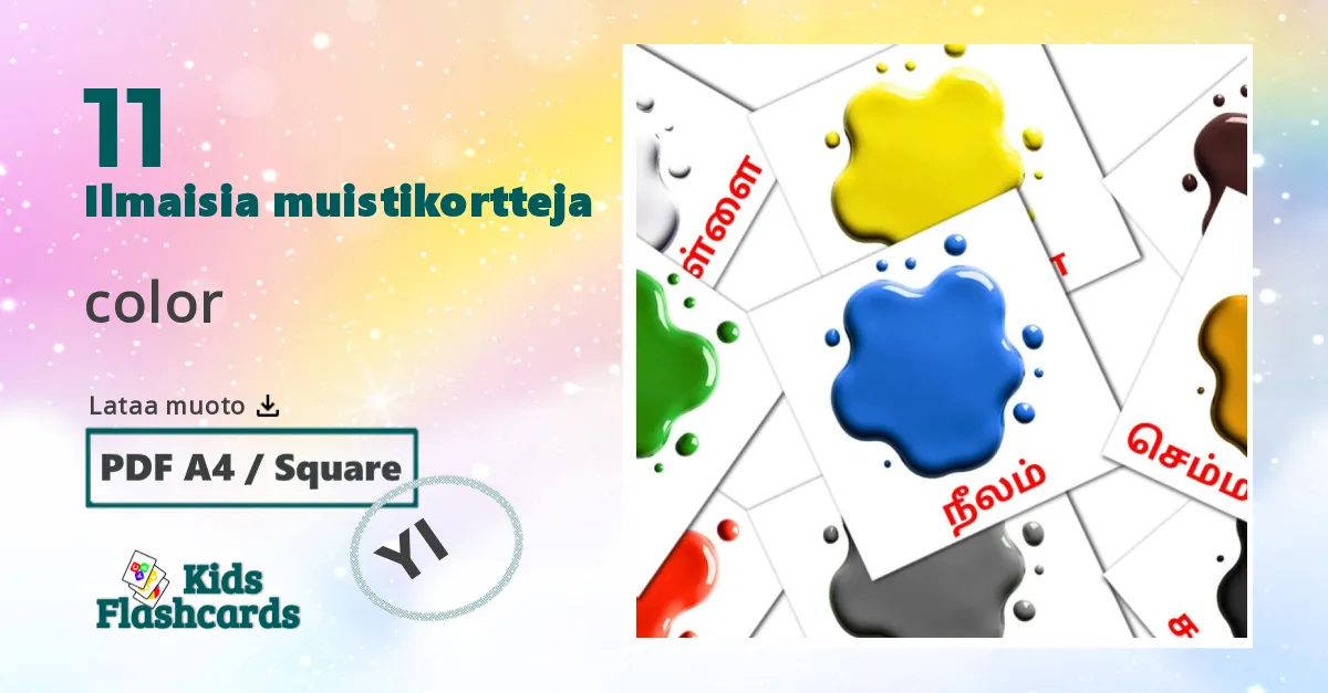 Värejä ja muotoja lasten kuvakortit