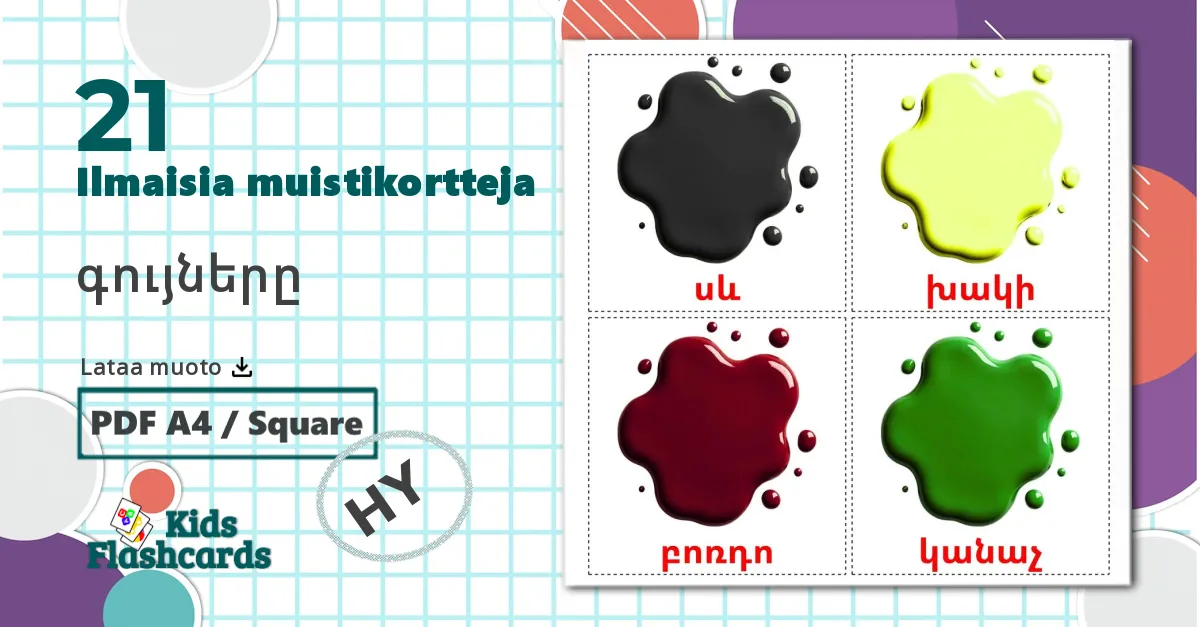21 գույները lasten kuvakortit
