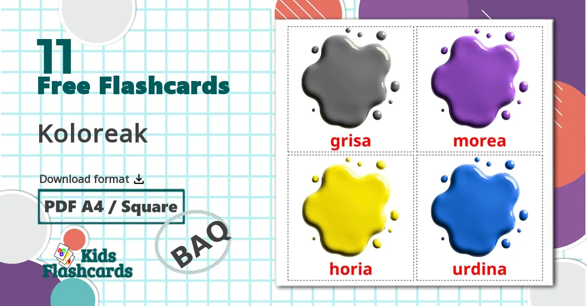 11 Colors flashcards