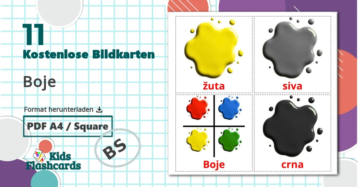 11 Bildkarten für Boje