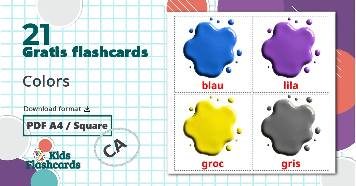 21 Colors billedkort for børn