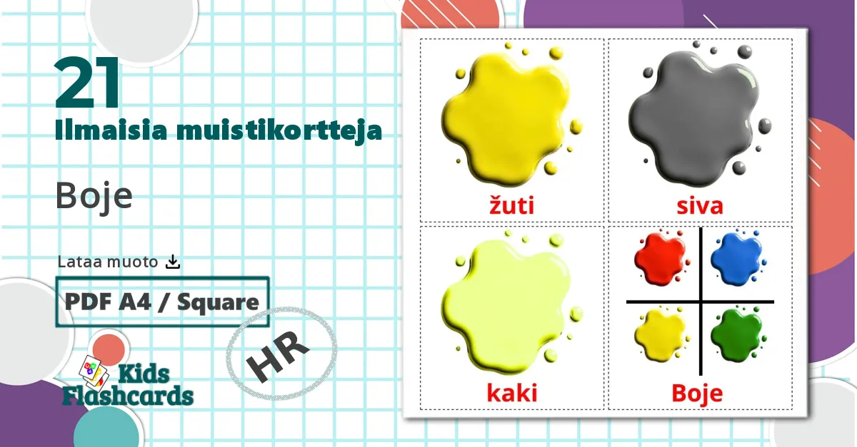 21 Boje  lasten kuvakortit