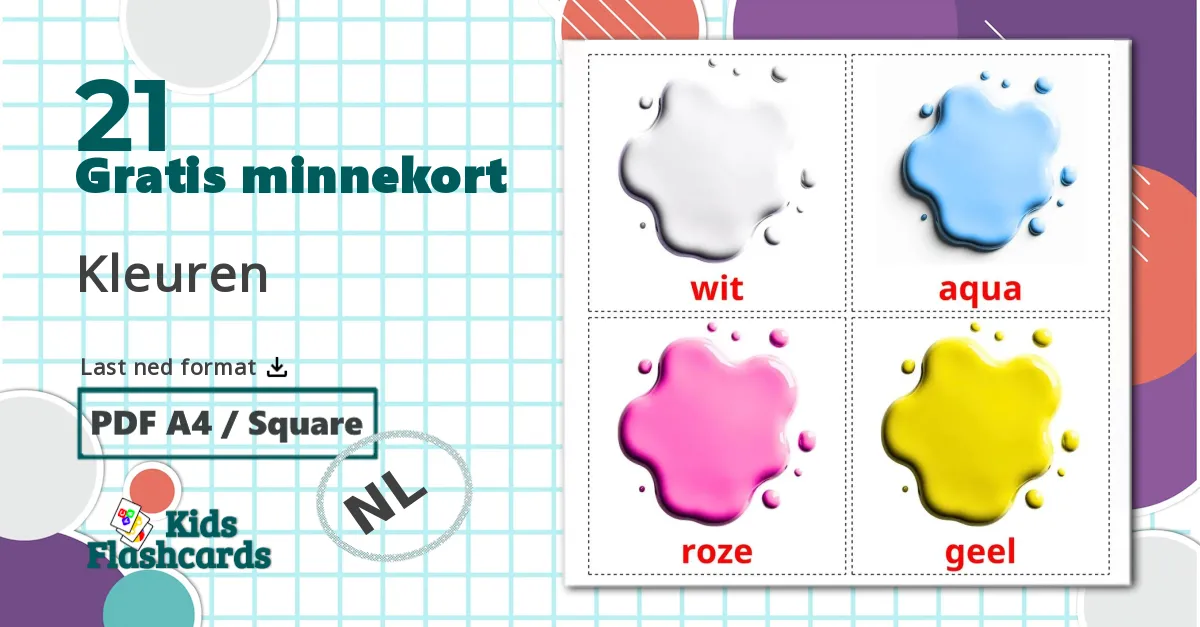 21 Kleuren bildekort