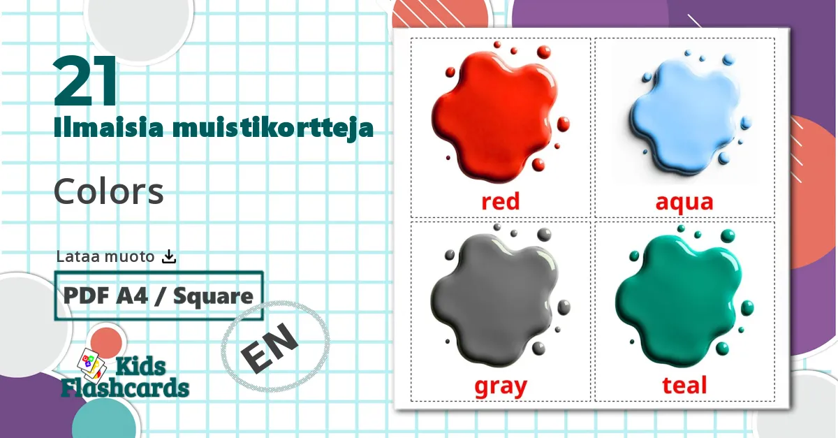 21 Colors lasten kuvakortit