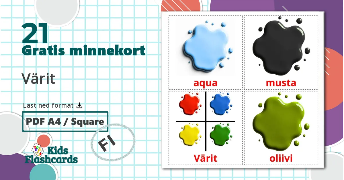 21 Värit bildekort