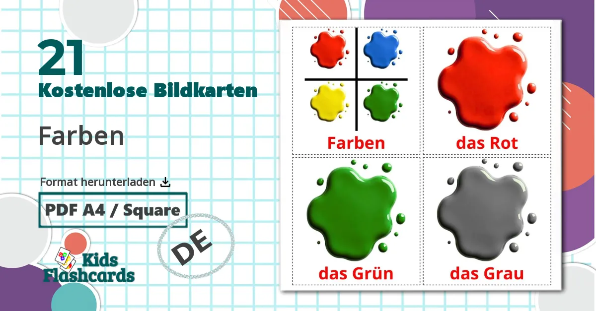 21 Bildkarten für Farben