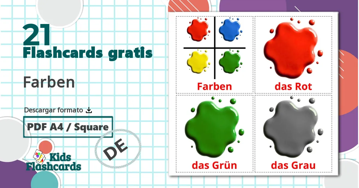 21 tarjetas didacticas de Farben