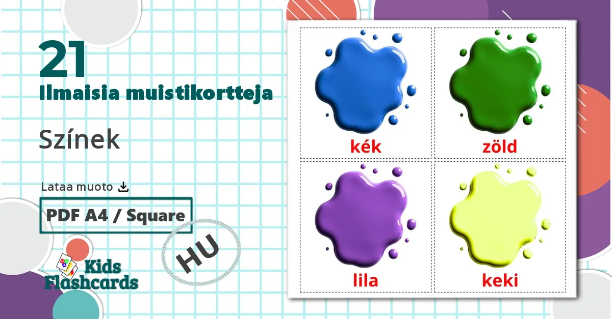 21 Színek lasten kuvakortit