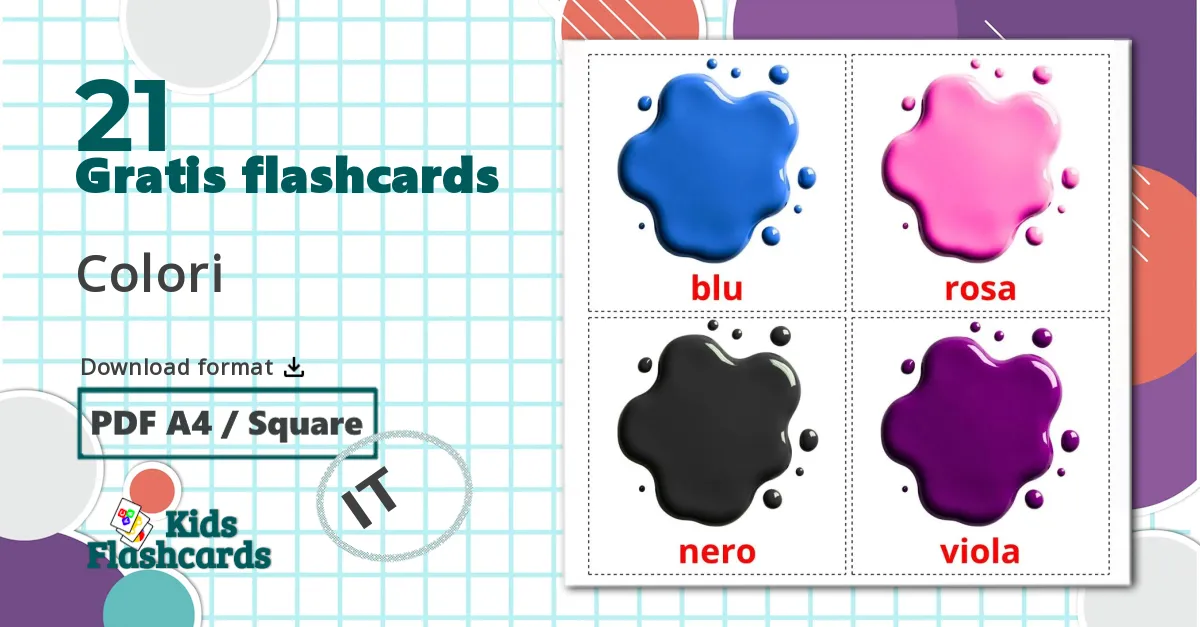 21 Colori billedkort for børn