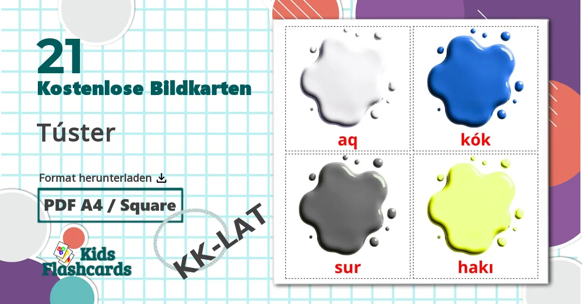 21 Bildkarten für Túster