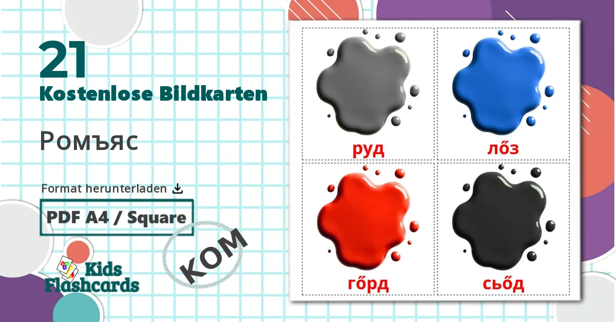 21 Bildkarten für Farben