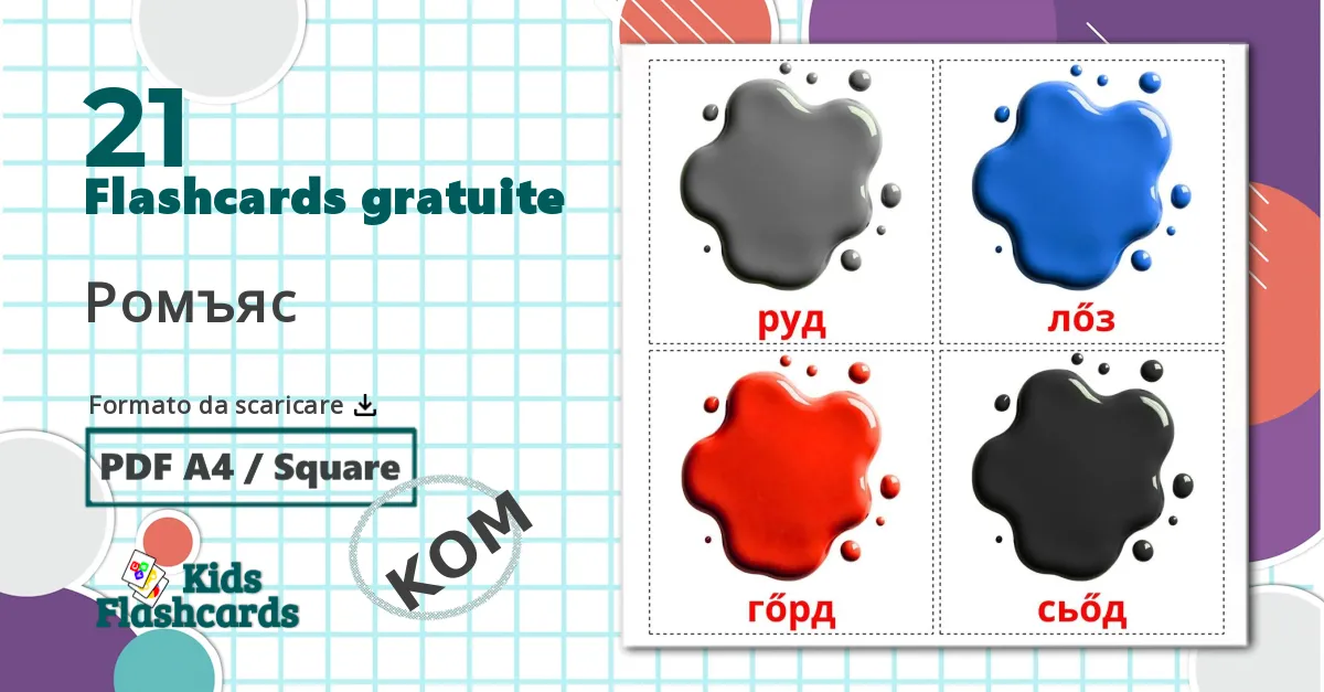 21 flashcards di Colori
