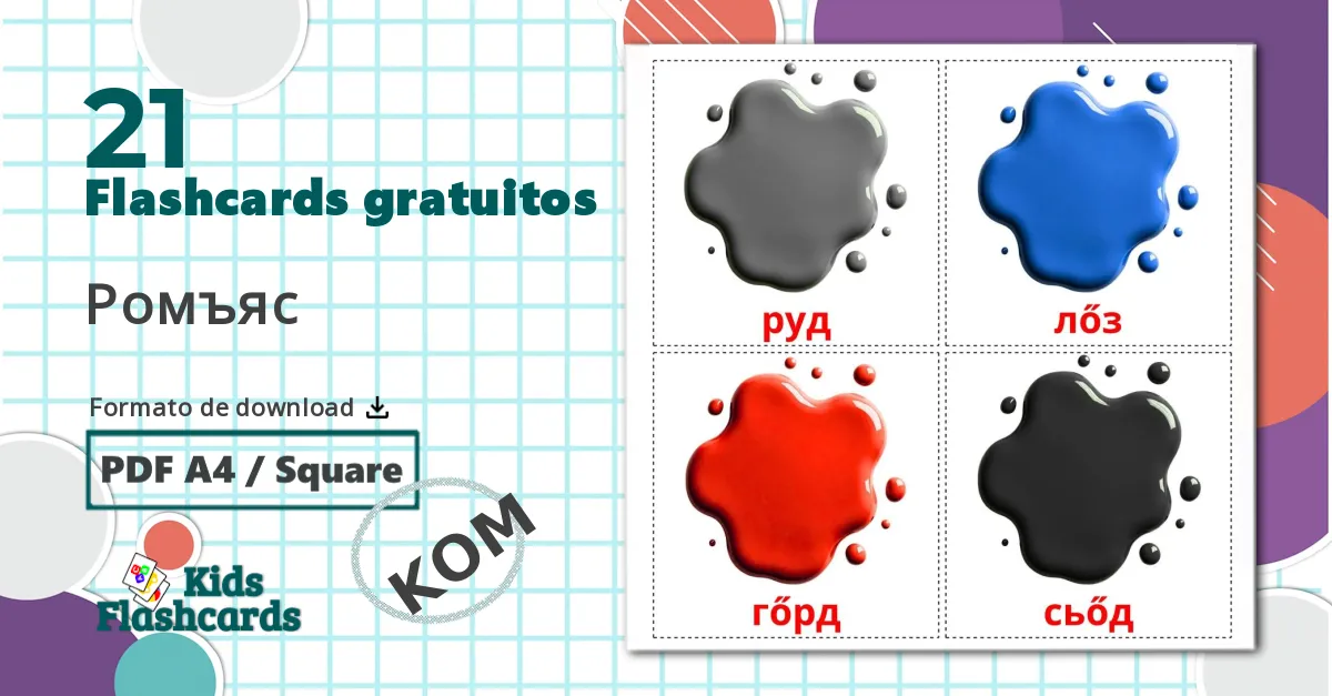 21 Flashcards de Cores