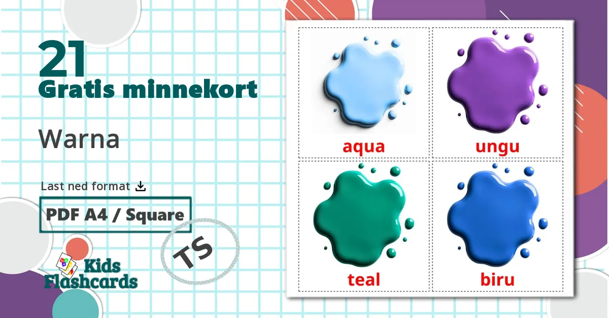 21 Warna bildekort