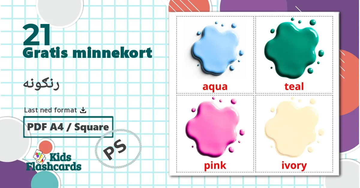 21 Flashcards de Grunnfarger