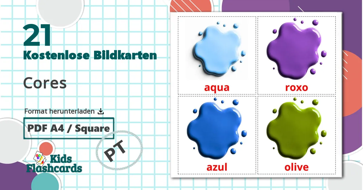 21 Bildkarten für Cores