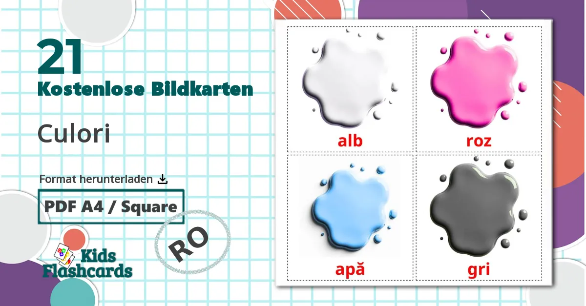 19 Bildkarten für Farben