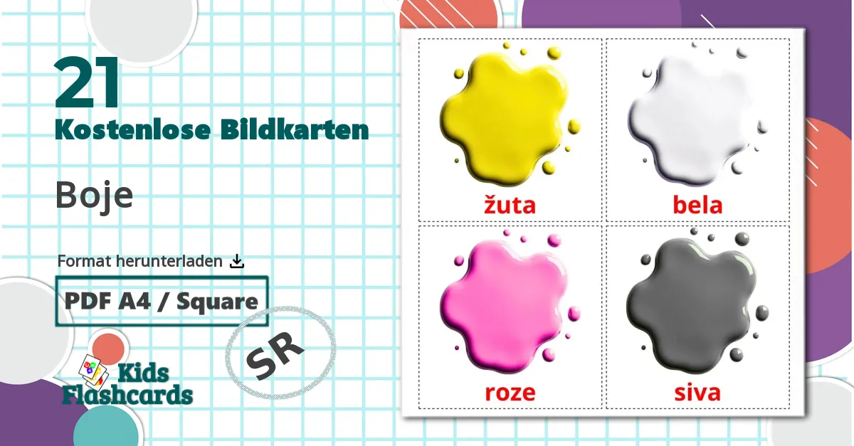 21 Bildkarten für Boje