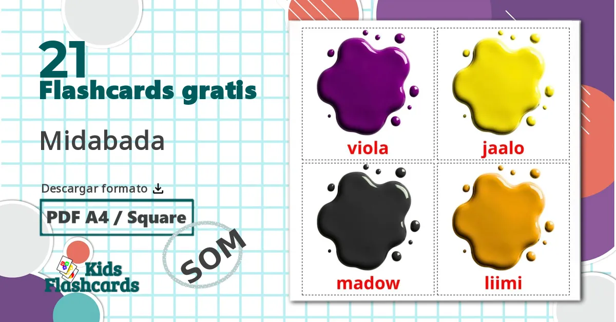 21 tarjetas didacticas de Midabada