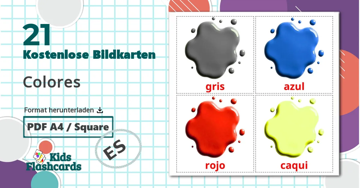 21 Bildkarten für Colores