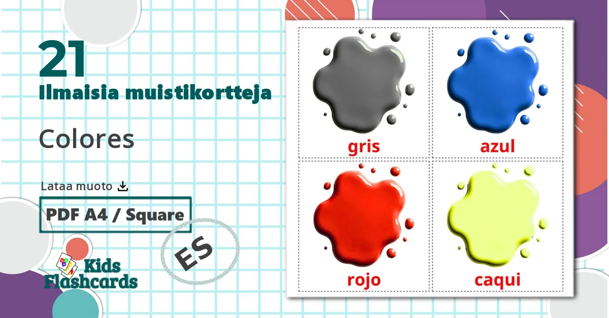 21 Colores lasten kuvakortit