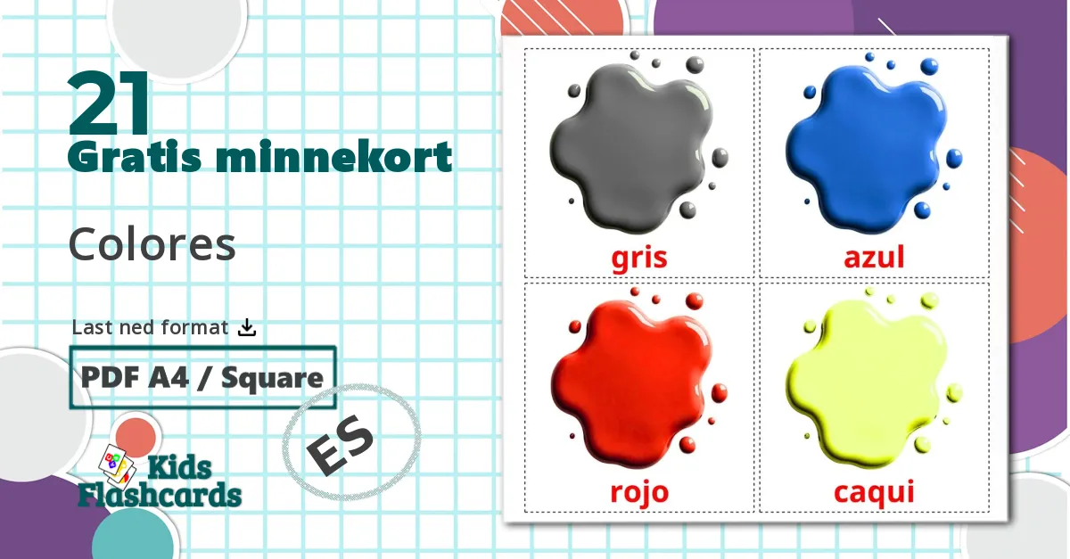 21 Colores bildekort