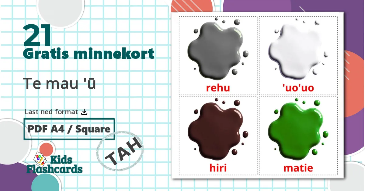 21 Te mau 'ū bildekort