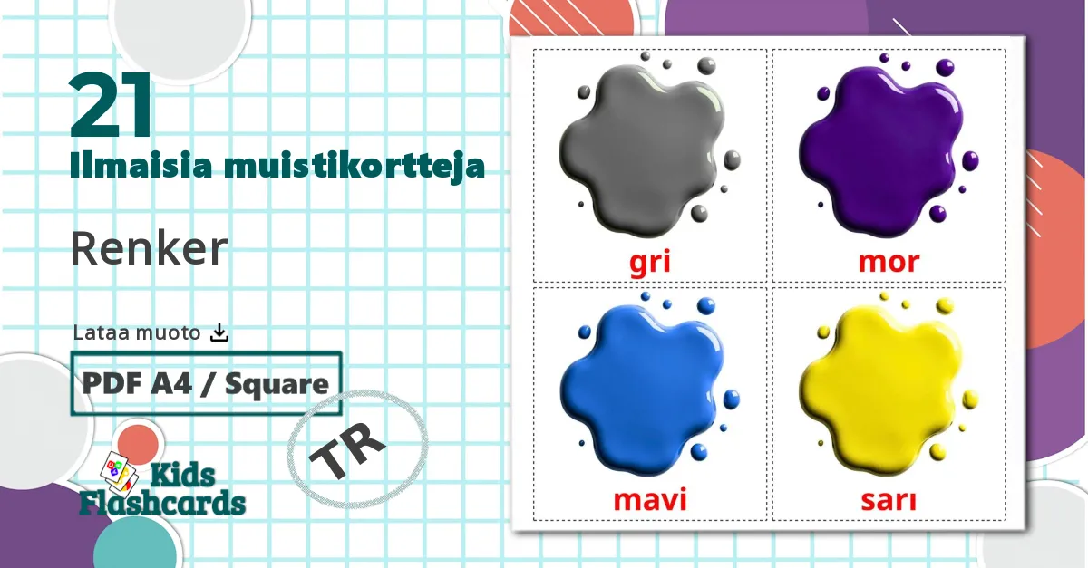 21 Renker lasten kuvakortit
