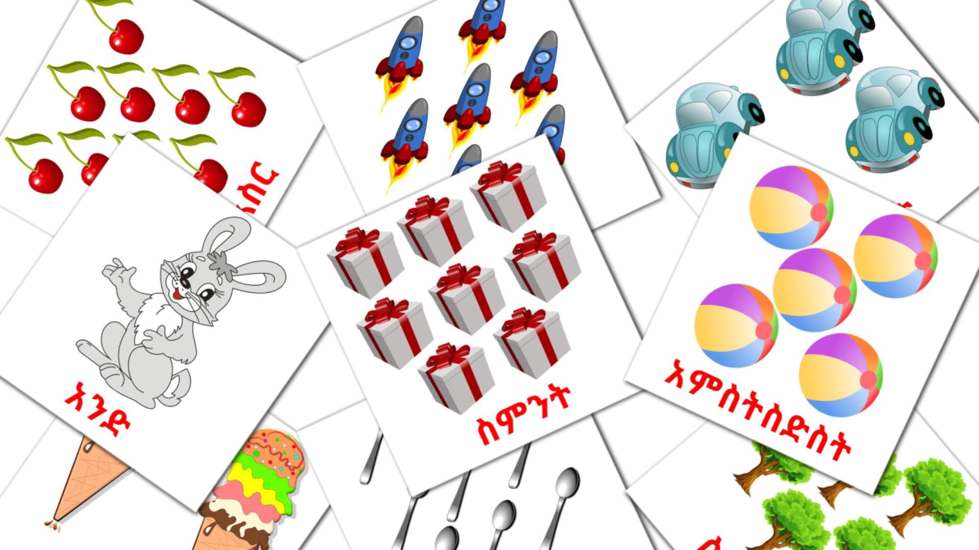 Counting - amharic vocabulary cards
