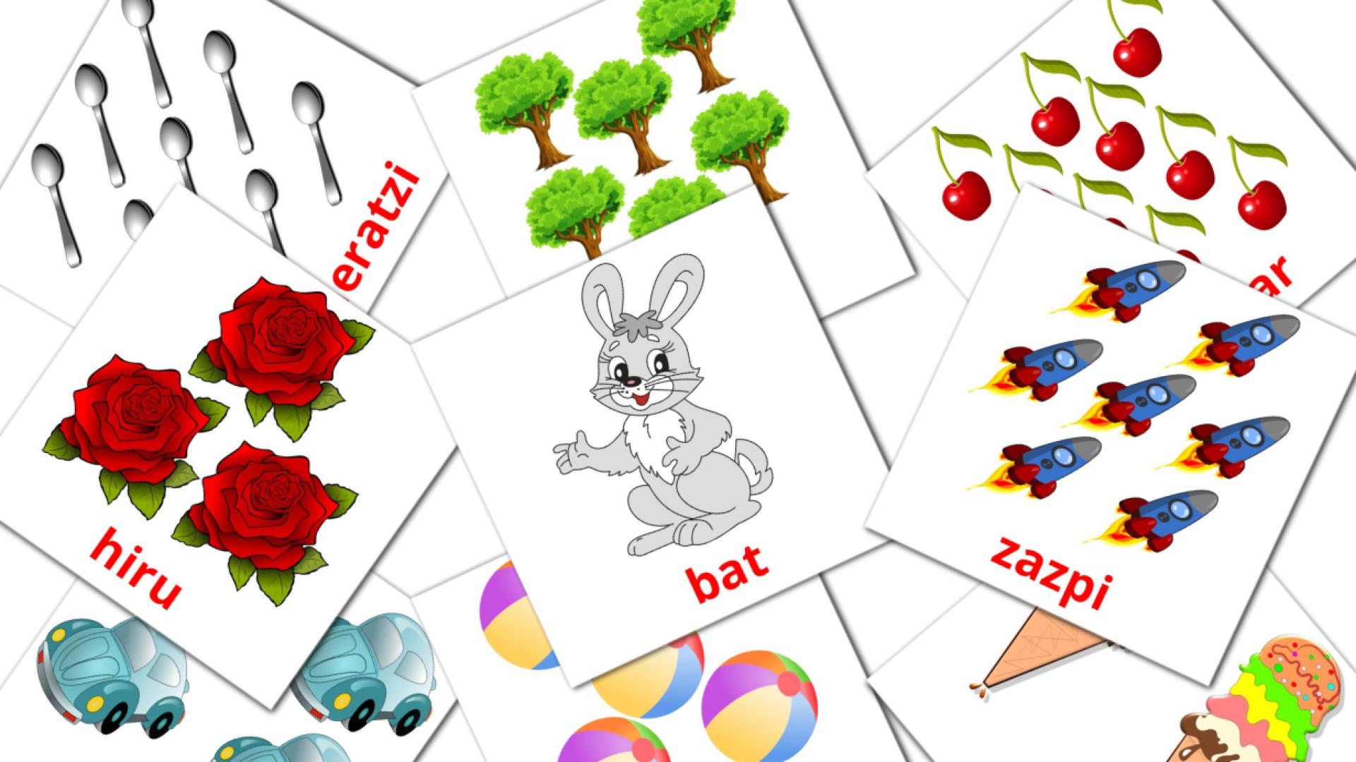 Counting - basque vocabulary cards