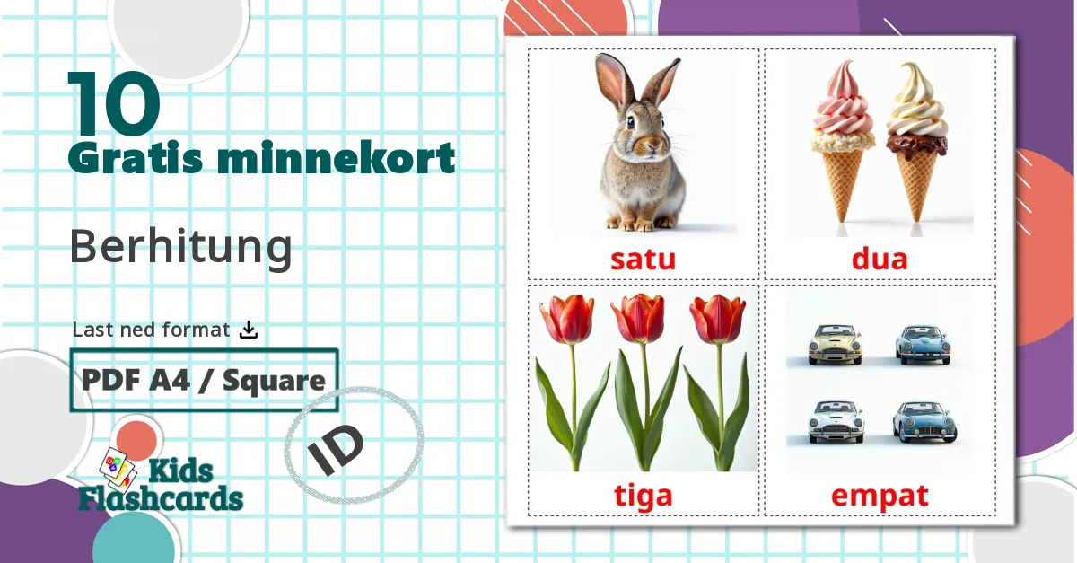 10 Berhitung bildekort