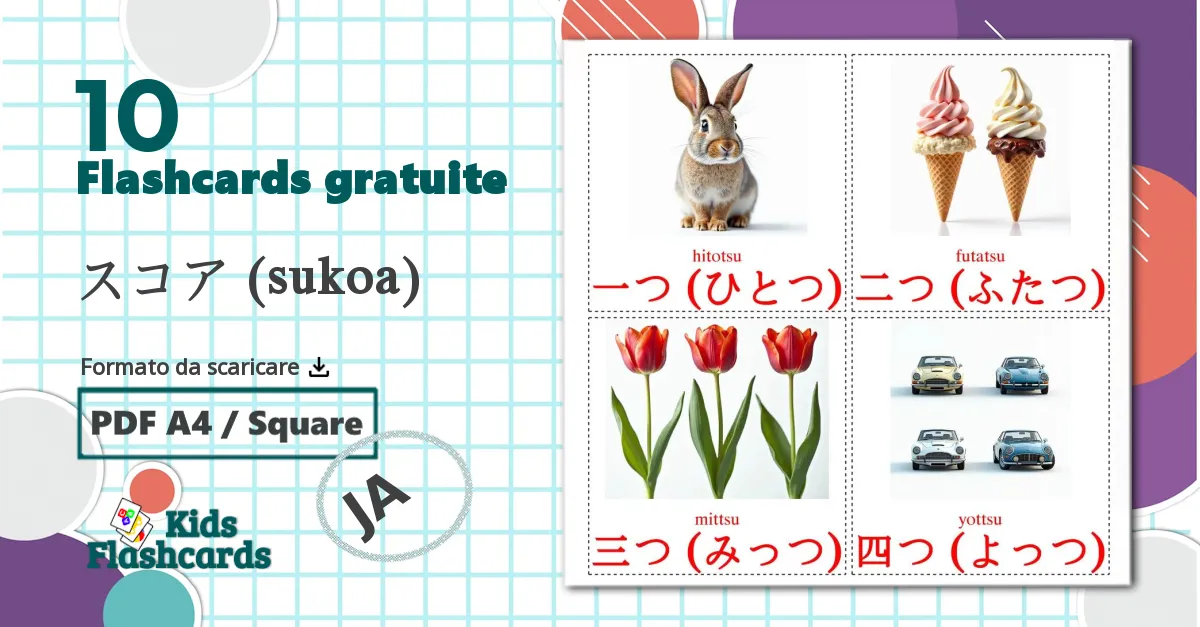 10 flashcards di スコア (sukoa)