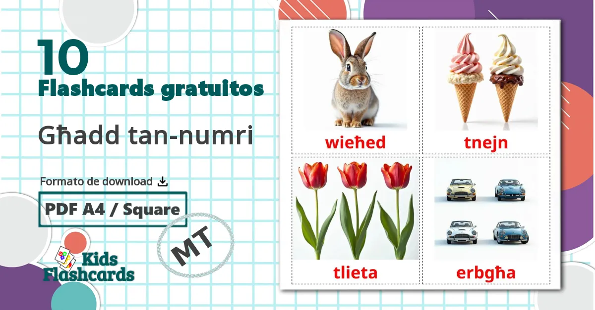 10 Flashcards de Għadd tan-numri