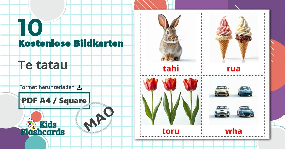 10 Bildkarten für Te tatau