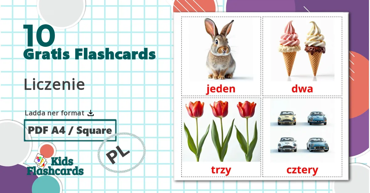 10 Liczenie bildkort för barn