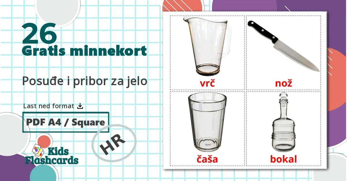 26 Posuđe i pribor za jelo bildekort