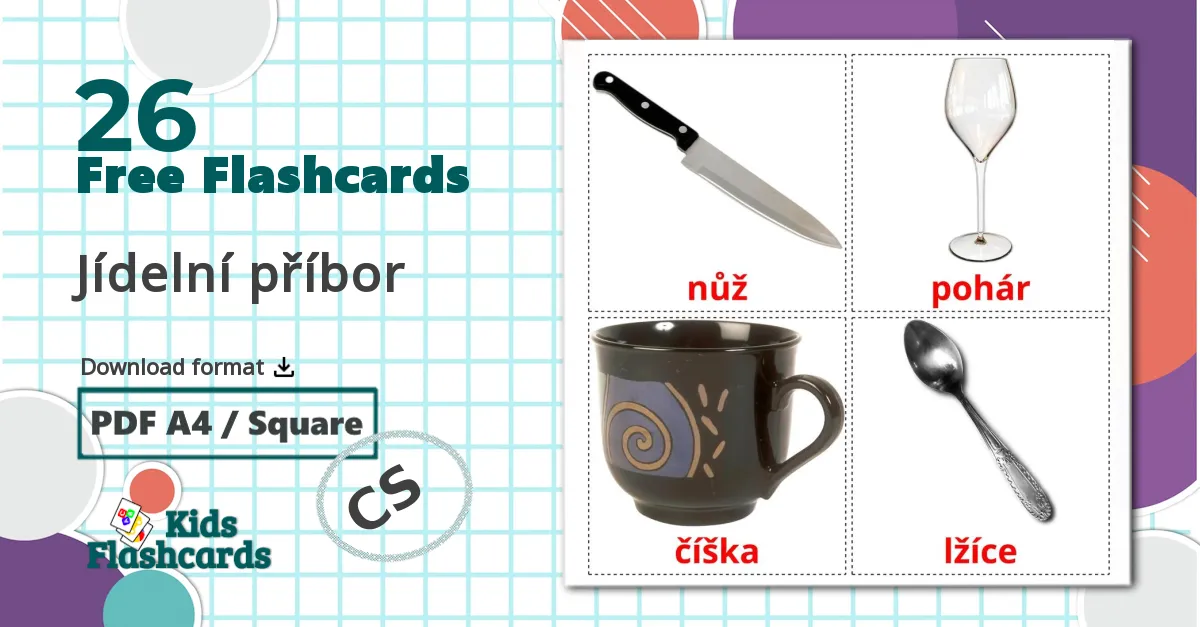 26 Crockery and cutlery flashcards