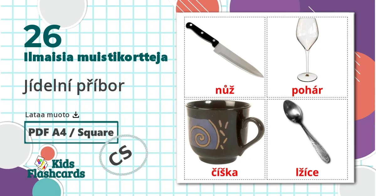26 Jídelní příbor lasten kuvakortit