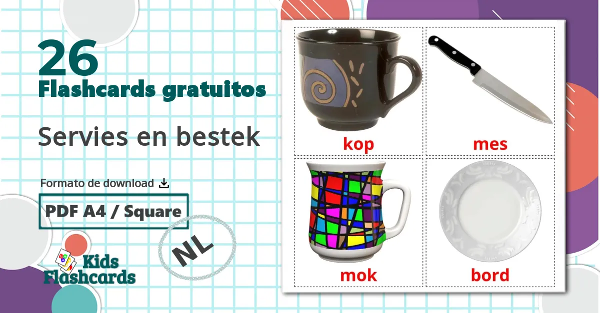 26 Flashcards de Servies en bestek