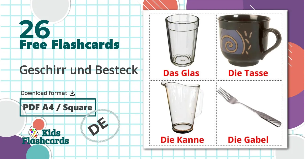 26 Geschirr und Besteck flashcards