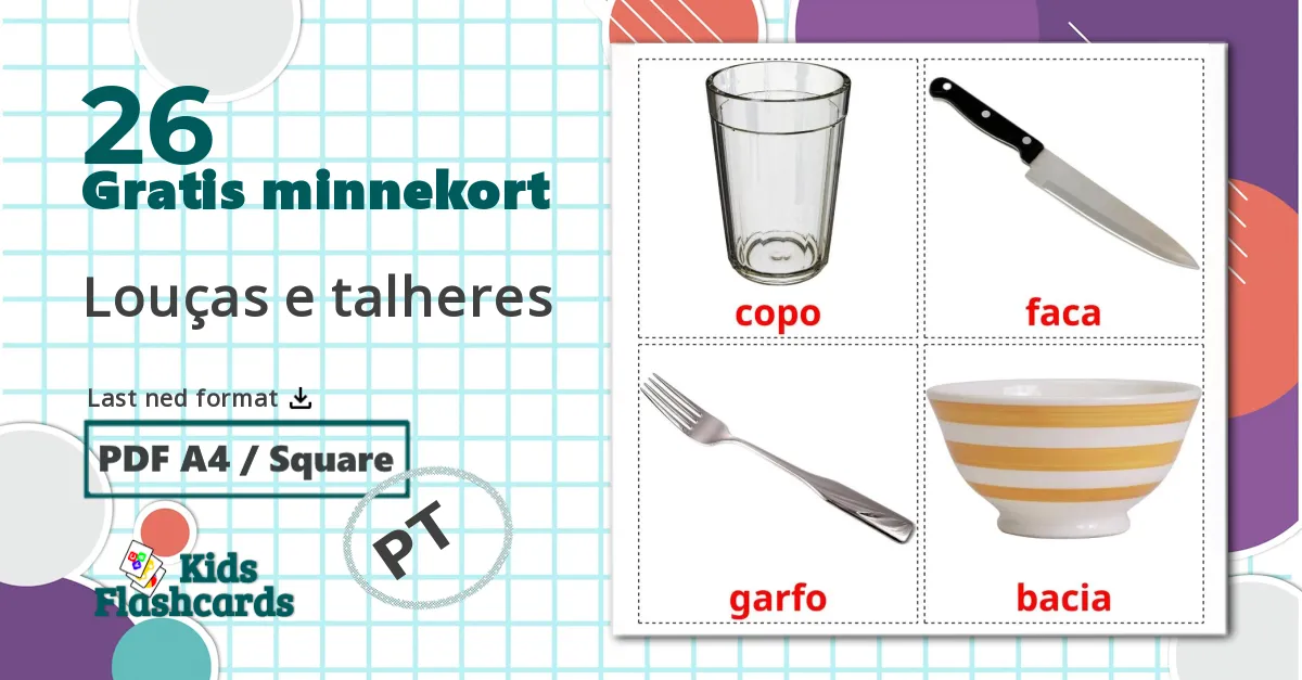 26 Louças e talheres bildekort